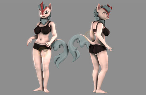 Soft Snow Pony Anthro Commission Model